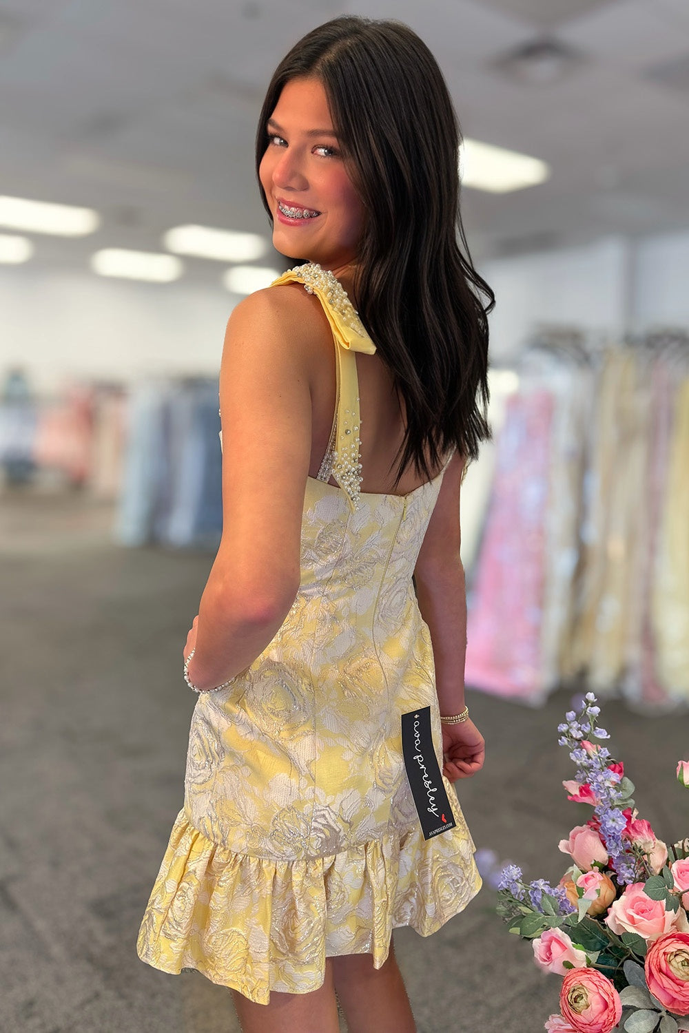 Glamorous A Line Sweetheart Light Blue Printed Short Homecoming Dress with Beading