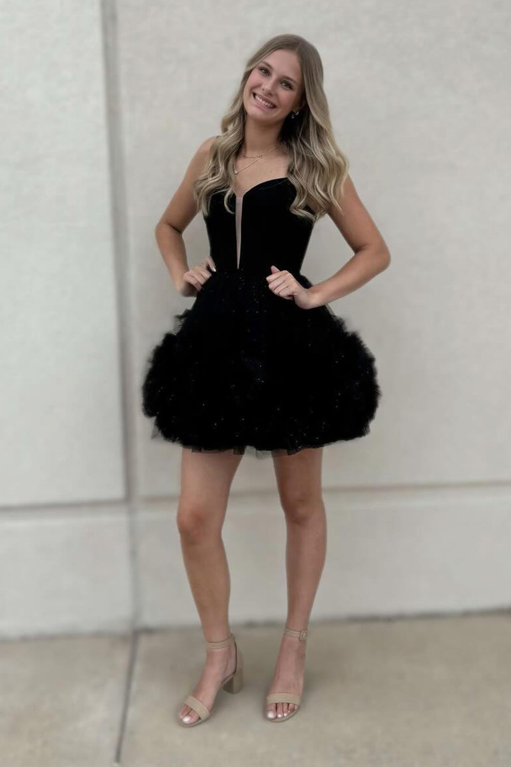 Glitter Pink Homecoming Dresses Corset Tulle A-Line Tulle Short Cocktail Dresses With Pocket