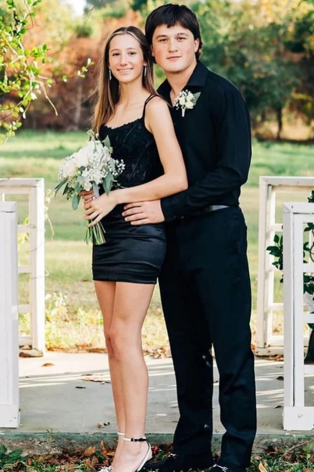 Glitter Dark Green Homecoming Dresses Corset Spaghetti Straps Tight Short Cocktail Dresses with Lace