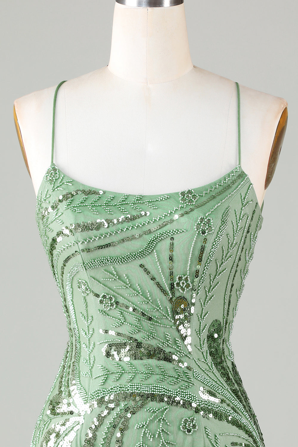 Glitter Green Homecoming Dresses Sequin Tight Beaded Short Cocktail Dresses