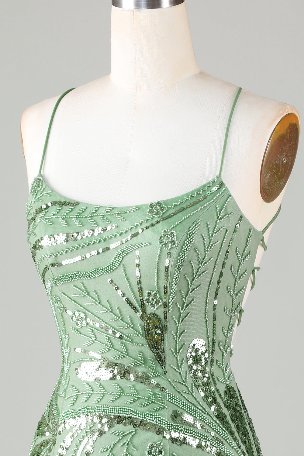 Glitter Green Homecoming Dresses Sequin Tight Beaded Short Cocktail Dresses