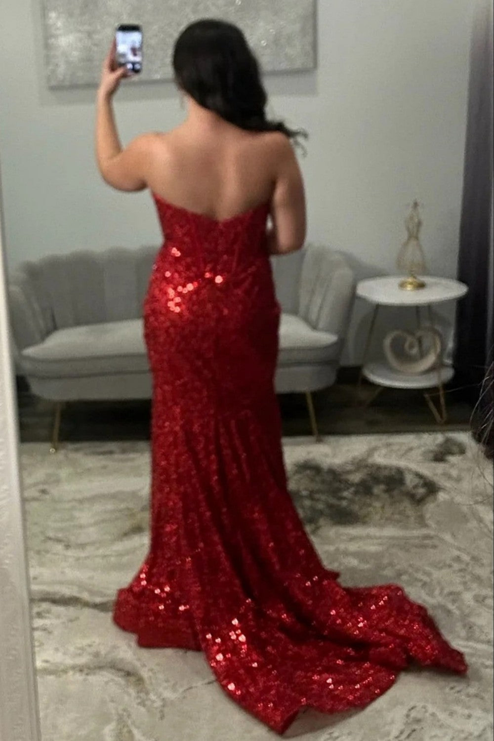 Shiny Light Blue Mermaid Spaghetti Straps Long Beaded Prom Dress