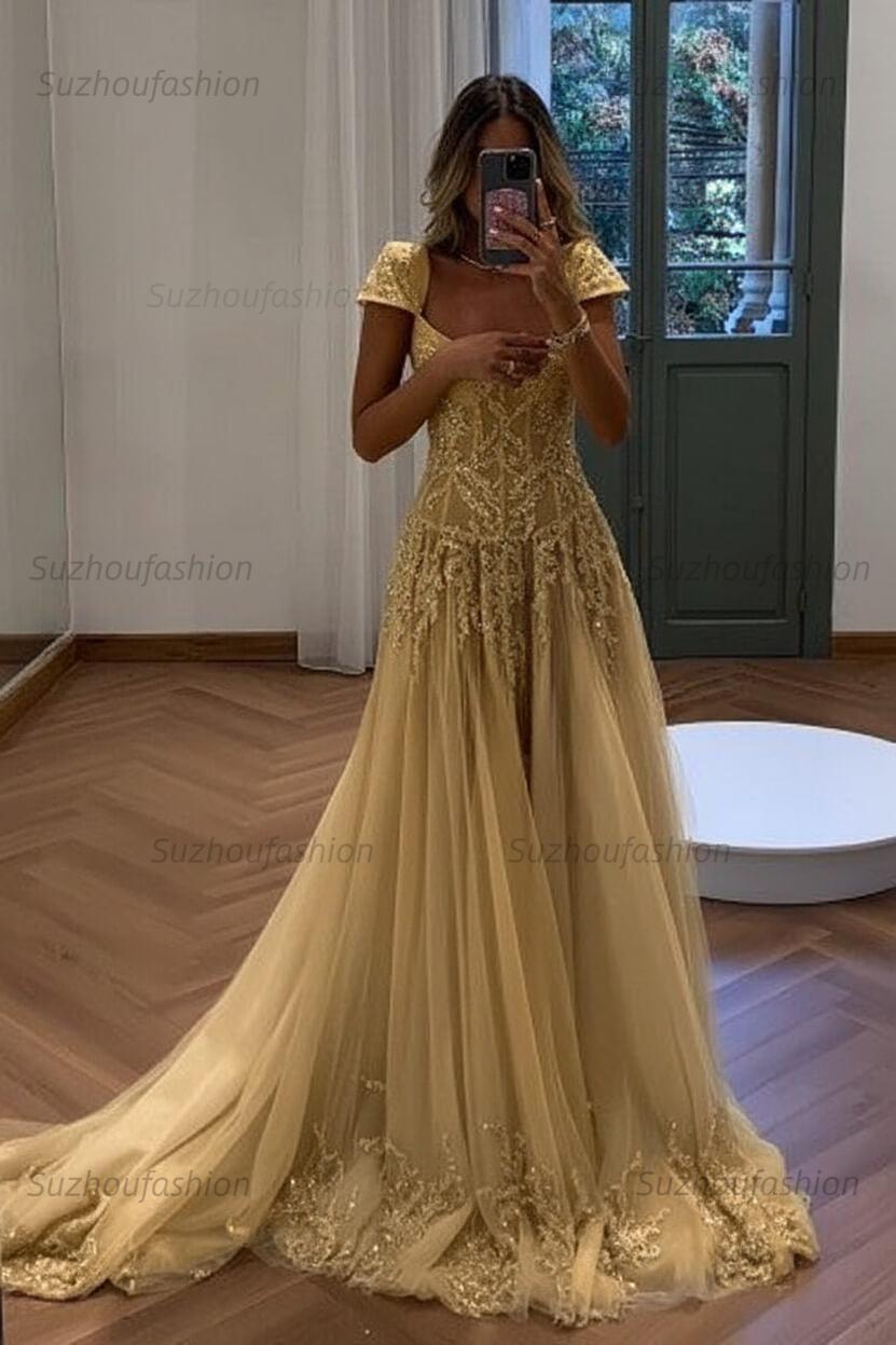 Suzhoufashion Gorgeous A Line Sweetheart Light Green Long Prom Dress With Appliques Formal Evening Gown