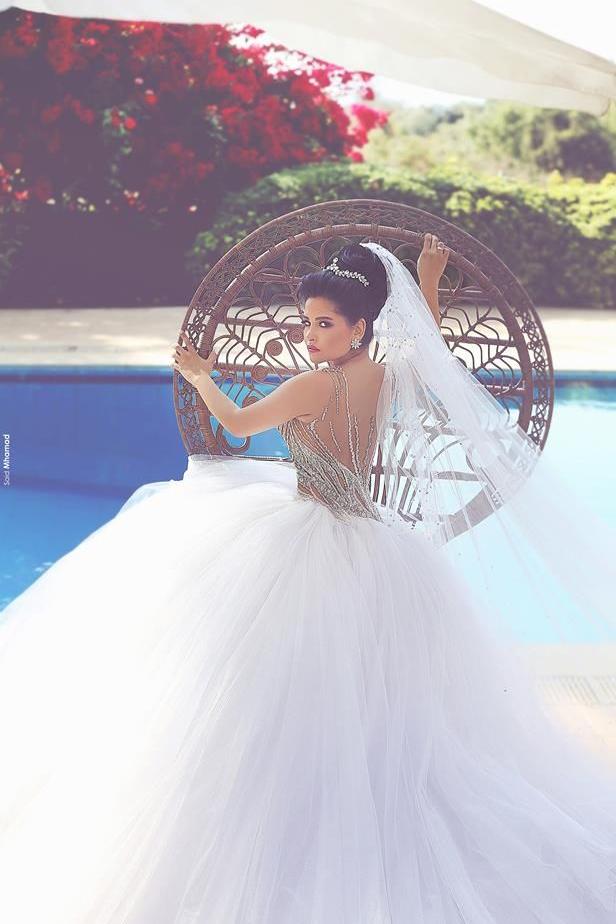 Gorgeous Beading Ball Gown  Bridal Gown New Arrival Sexy Tulle Wedding Dress