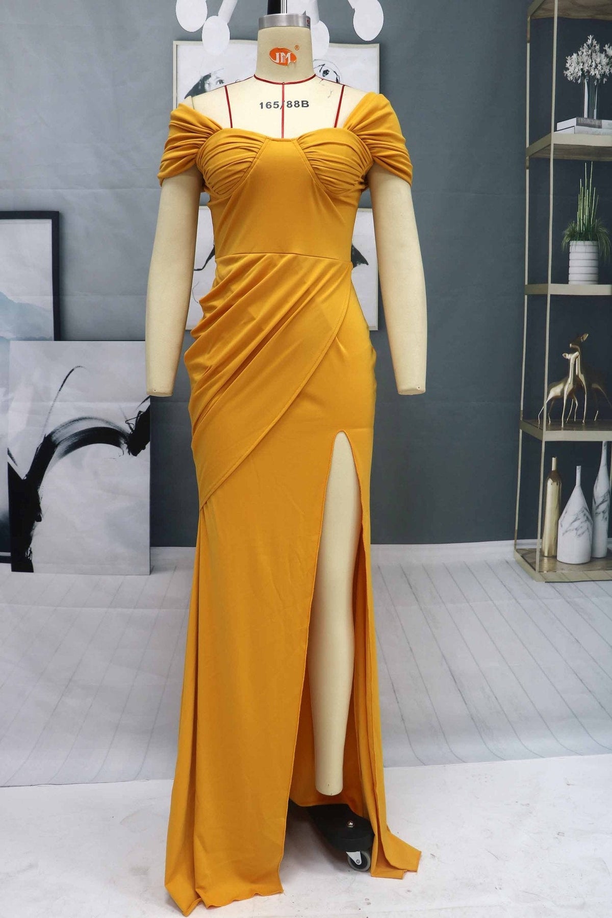 Gorgeous Off-the-Shoulder Mermaid Evening Dress Long Slit Online