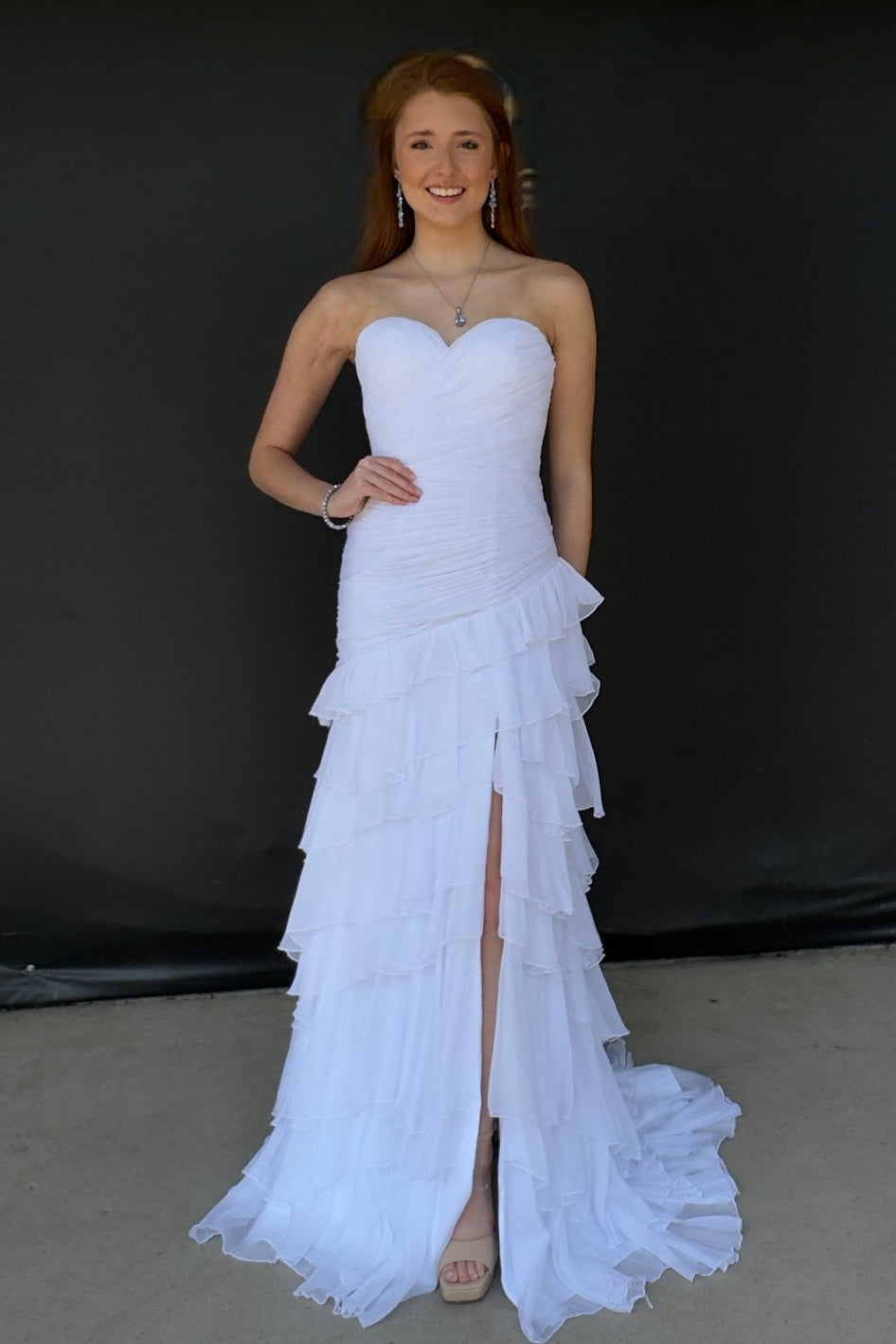 Gorgeous Mermaid Sweetheart Blue Long Prom Dress with Ruffles