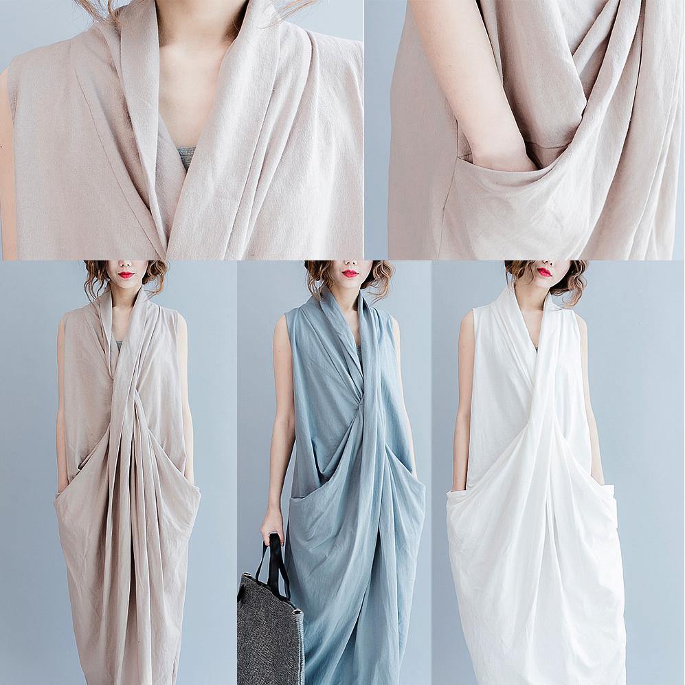 Gray cross bust cotton summer dresses oversize long maxi dress gown caual traveling dress