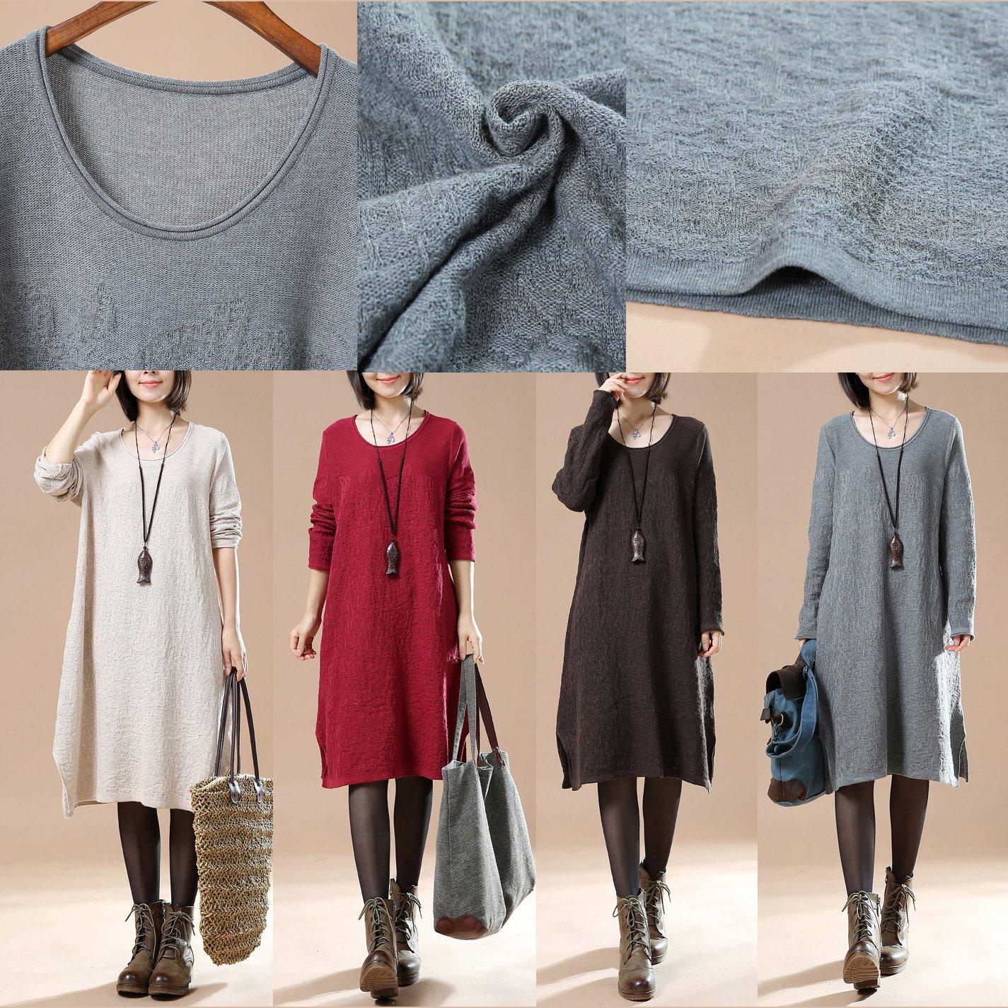 Gray loose sweater dresses oversize sweaters blouses