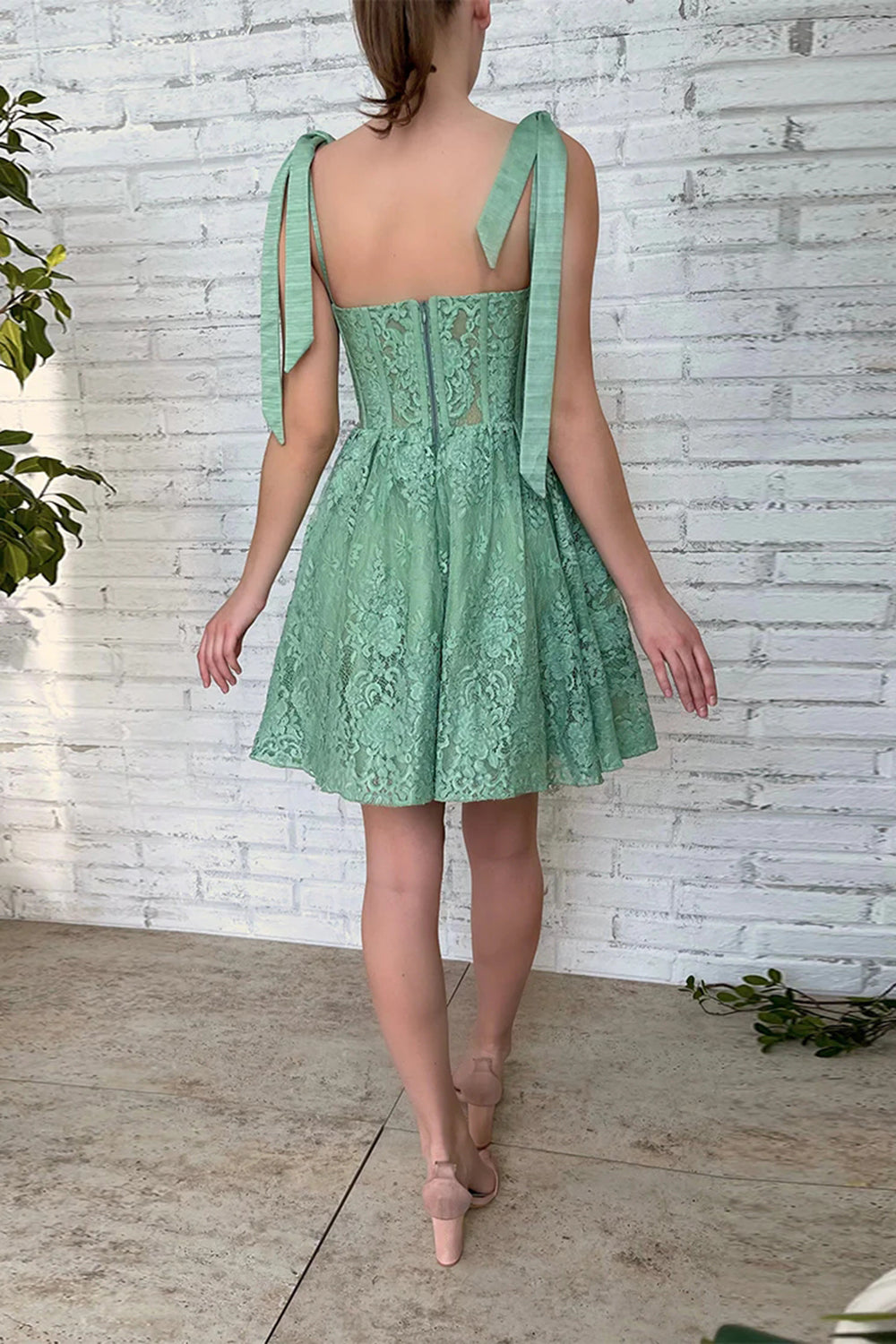 Green Homecoming Dresses Sweetheart Prom Dress with Appliques