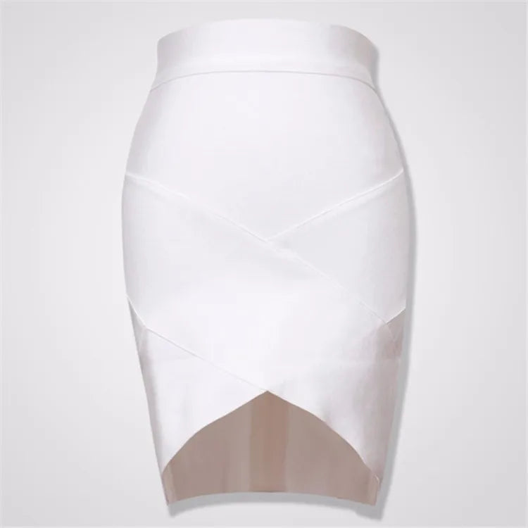 Ladies Rayon Thick Short Bandage Skirt Cocktail Party Cute Mini Skirt - View 4 | VelvetHem