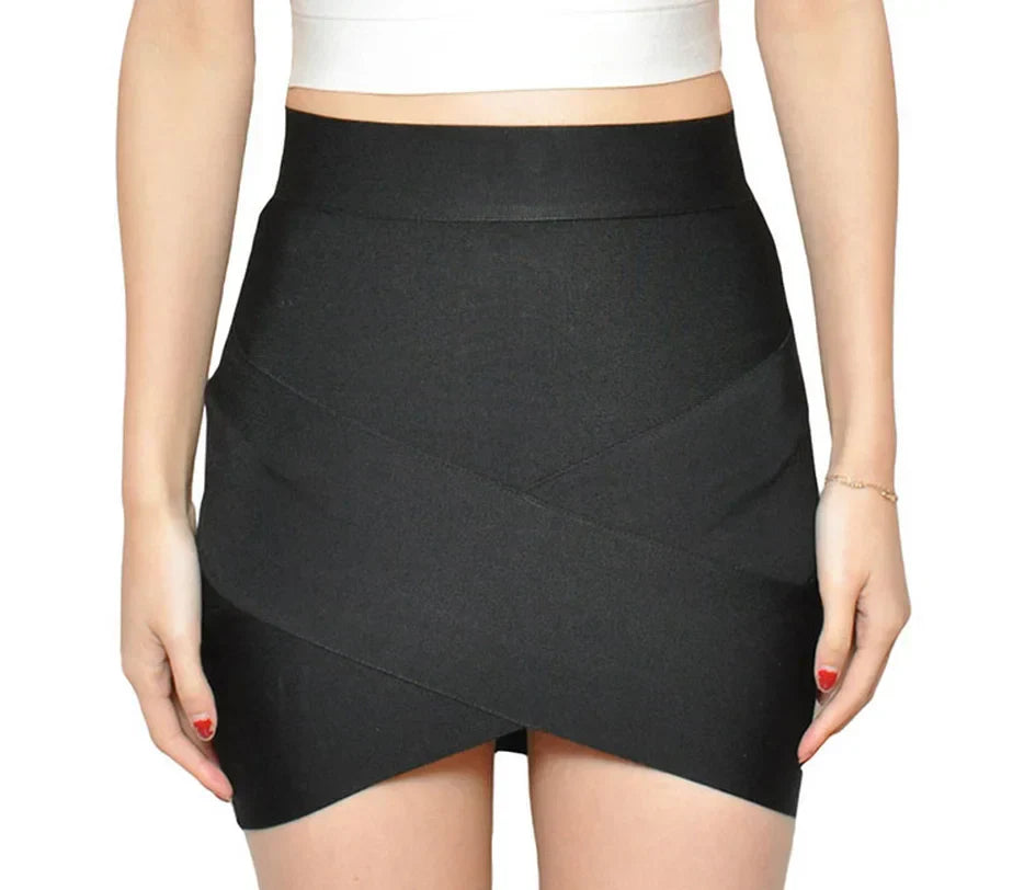 Ladies Rayon Thick Short Bandage Skirt Cocktail Party Cute Mini Skirt - View 2 | VelvetHem