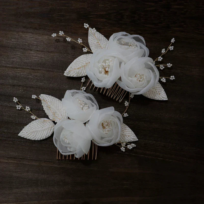 Pearls Beads Hair Combs Pins Clips Flower Floral Head pieces Brides Women Headbands Hairbands Bridal Jewelry Wedding Accessories