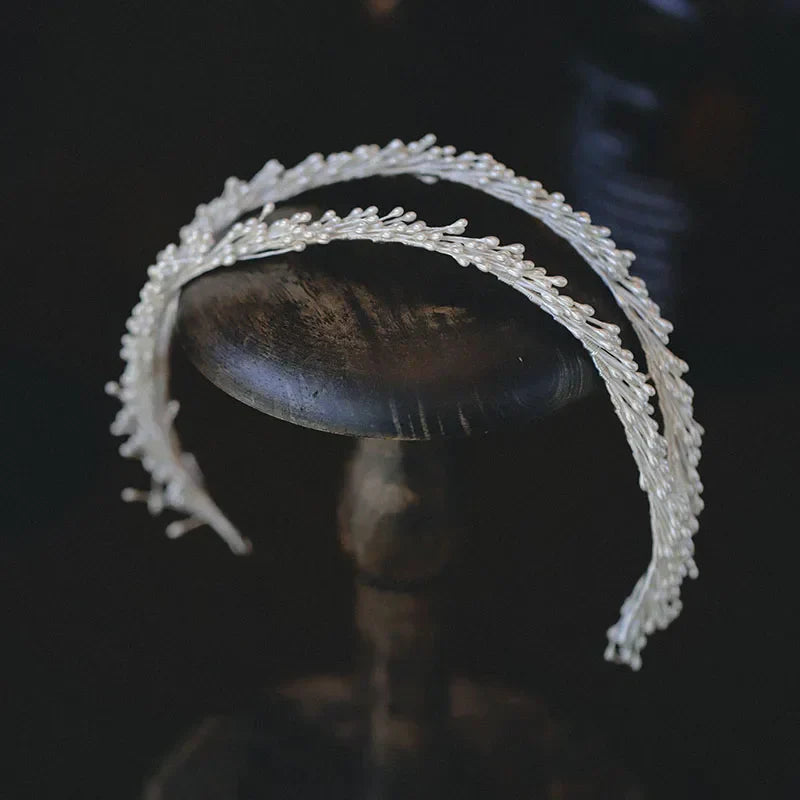 Wedding Hair Accessories White Headpieces Headdress Leaf Headbands Hairbands For Brides Women Girl Crowns Bridal Jewelry
