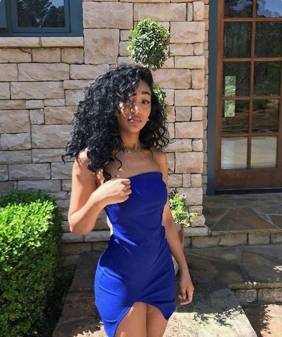 Royal blue short homecoming dress cc33 - VelvetHem