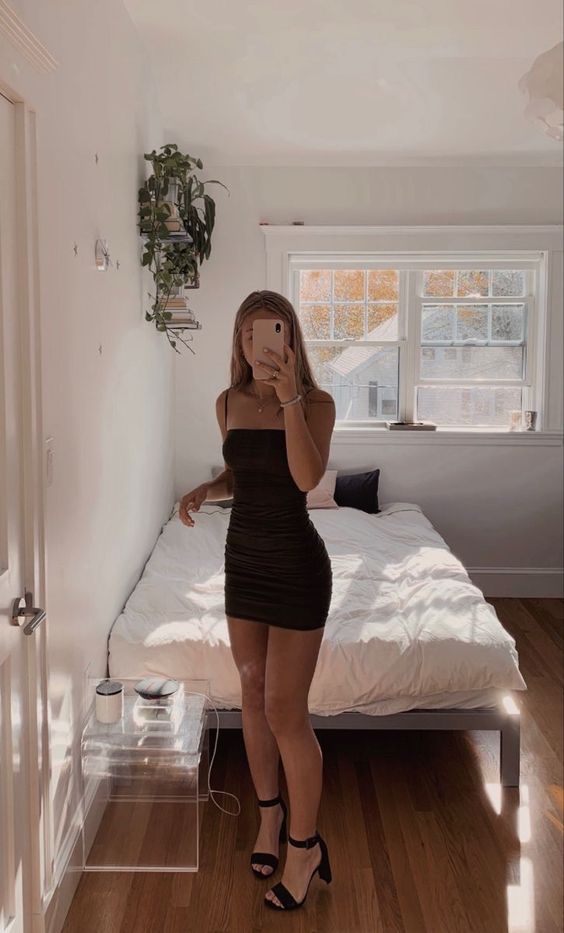 Wrap Mini Dress Sexy Homecoming Dress Black Homecoming Dress cc66 - VelvetHem