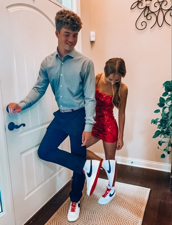 Cute Hoco Dresses Party Dresses Red Sequin Homecoming Dresses cc14 - VelvetHem