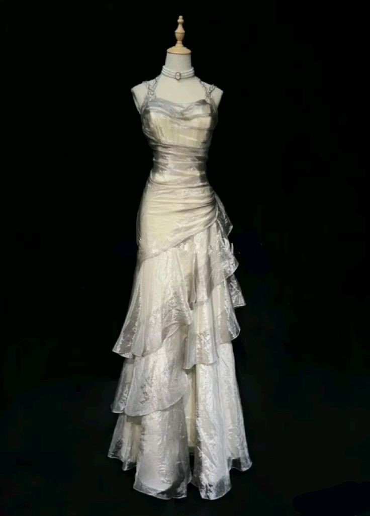 Elegant Tiered Tulle Evening Dress Mermiad Party Prom Dress - VelvetHem