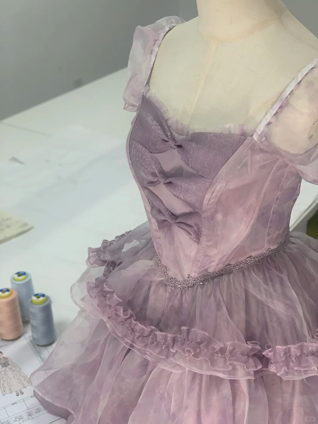 Charming Purple Organza Layered A Line Short Prom Dress Formal Homecoming Dress - View 2 | VelvetHem
