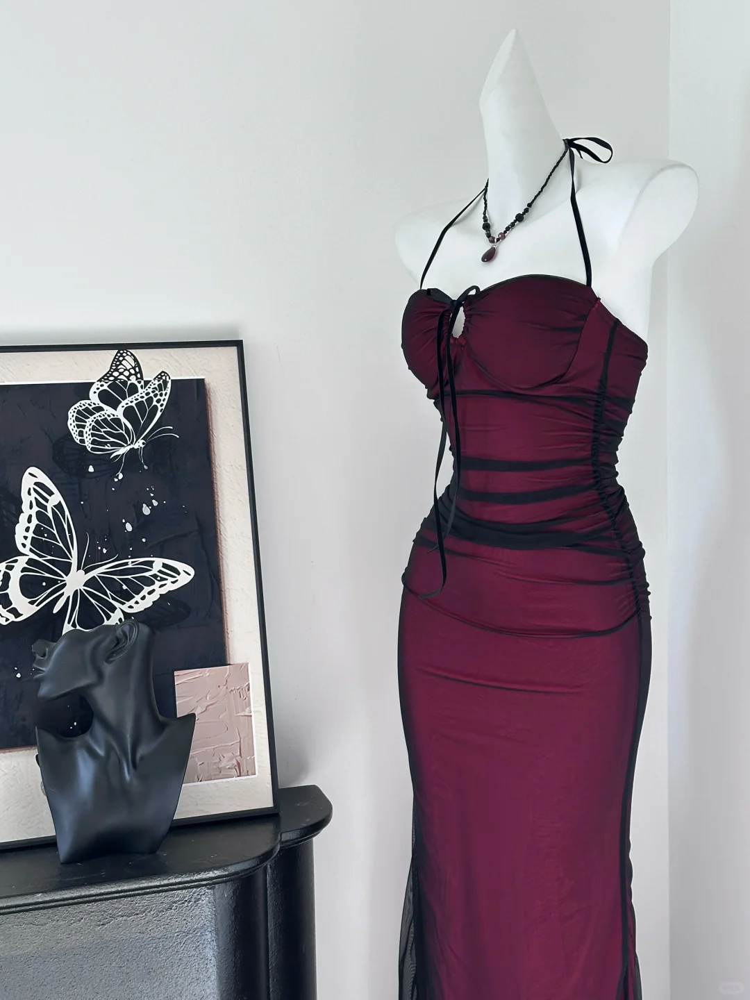 Vintage Halter Sheath Long Party Dress Formal Evening Dress - View 2 | VelvetHem