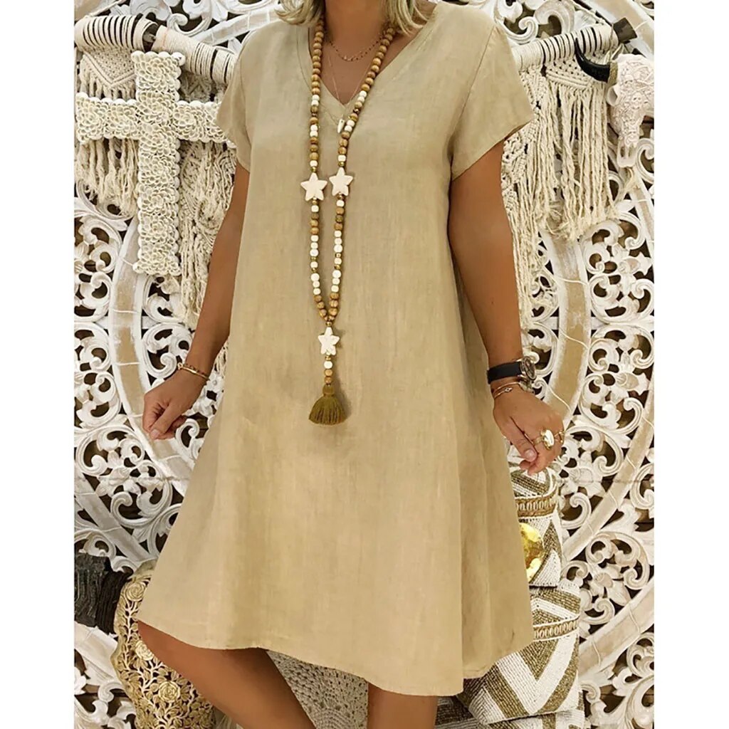 Diana Casual, Loose Cotton Dress for Women Versatile Daily Pick