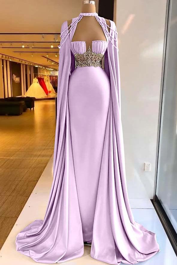 Halter Sleeveless Long Mermaid Evening Formal Dress With Pleated Beading