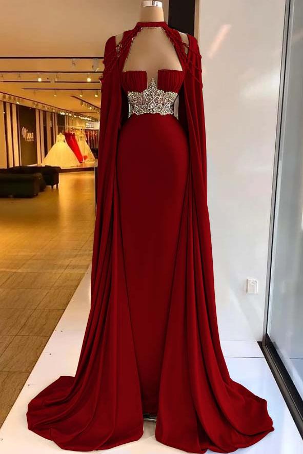 Halter Sleeveless Long Mermaid Evening Formal Dress With Pleated Beading