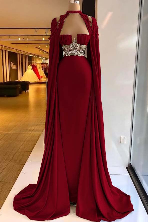 Halter Sleeveless Long Mermaid Evening Formal Dress With Pleated Beading