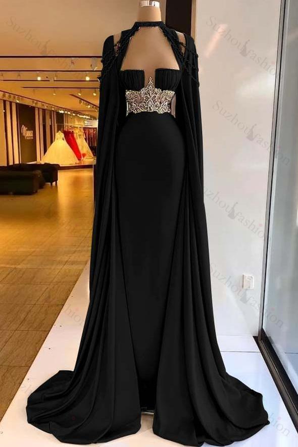 Halter Sleeveless Long Mermaid Evening Formal Dress With Pleated Beading