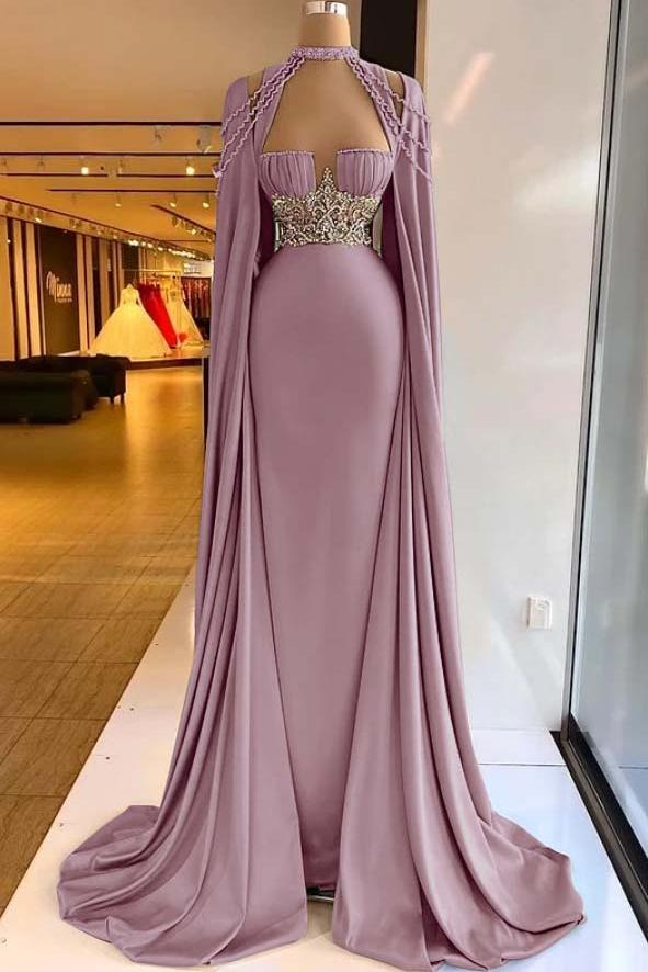 Halter Sleeveless Long Mermaid Evening Formal Dress With Pleated Beading
