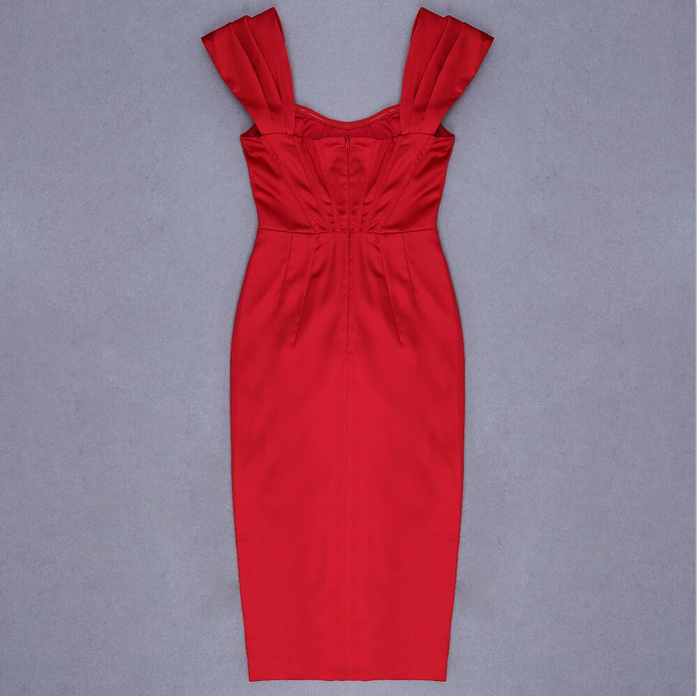 Runway Fashion OffShoulder Split Red Corset Dress