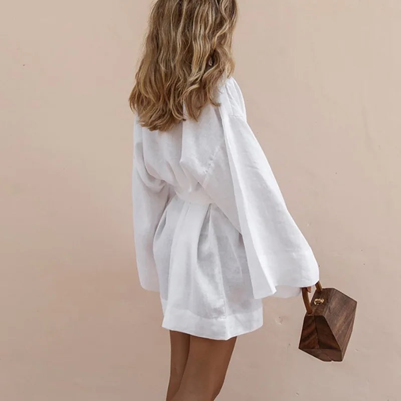 Iru Kimono Style V-neck Summer Dress for Women Comfortable Daily Wear