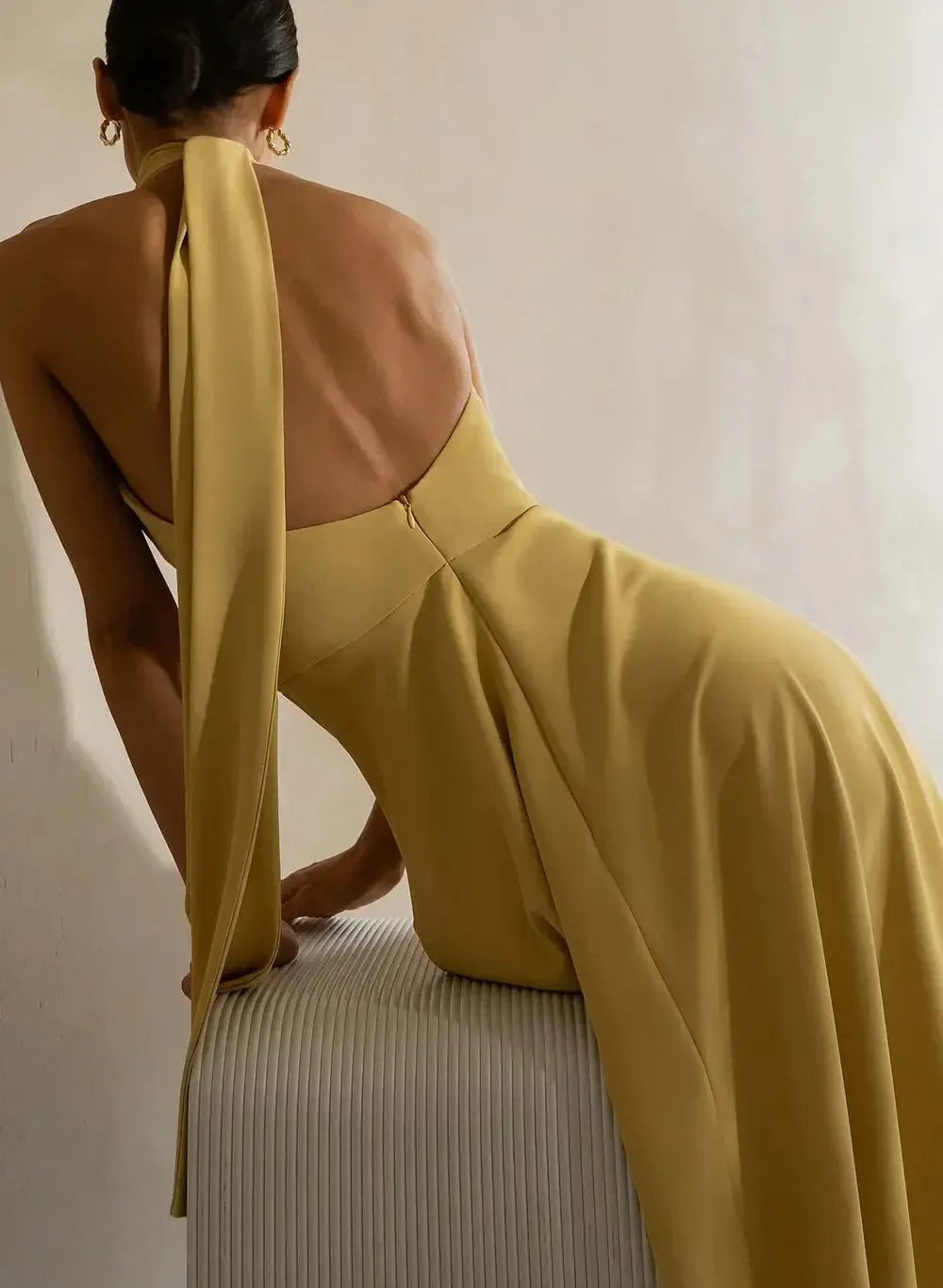 High Neck Halter Prom Dresses Backless Formal Dress