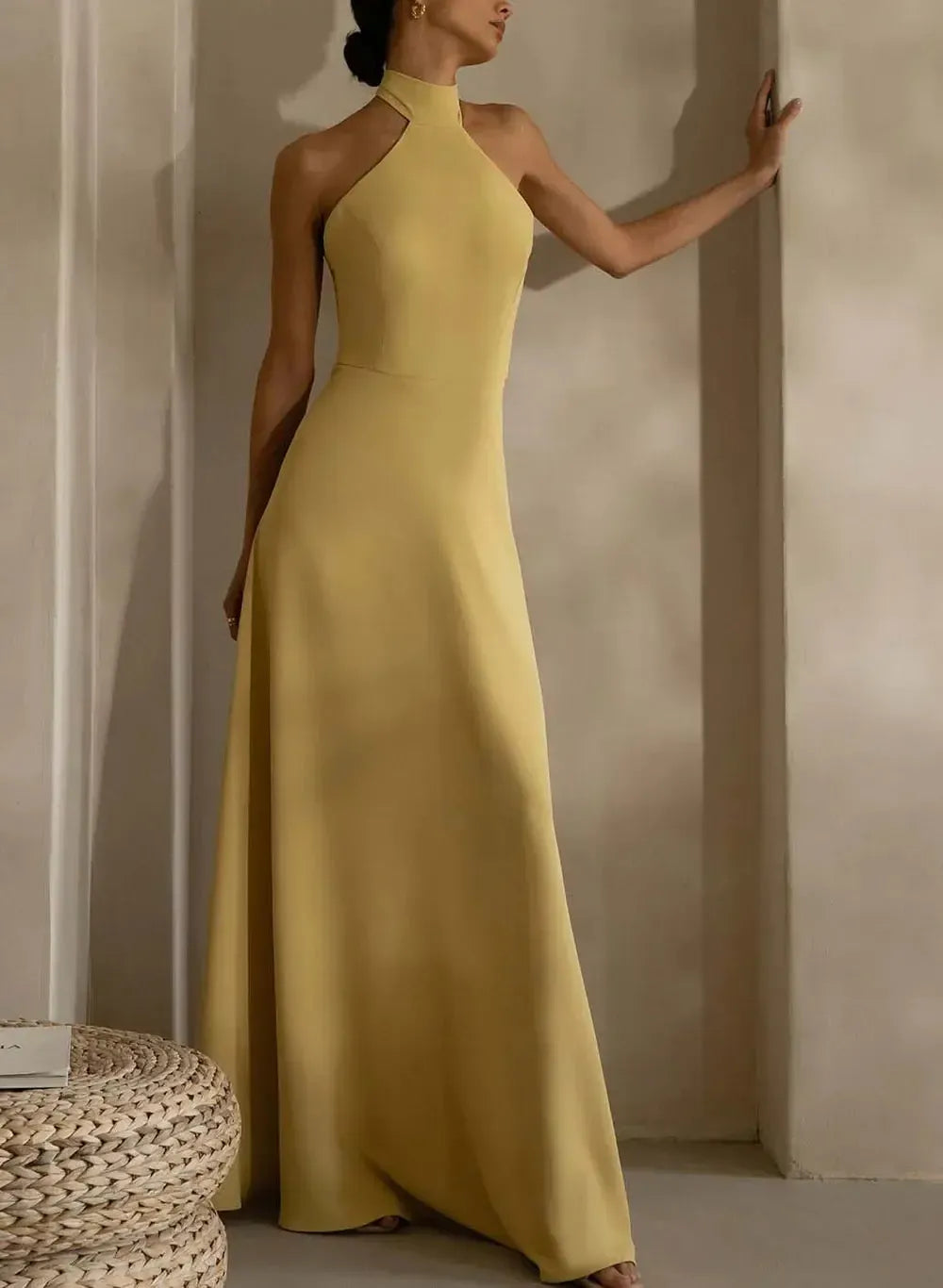 High Neck Halter Prom Dresses Backless Formal Dress