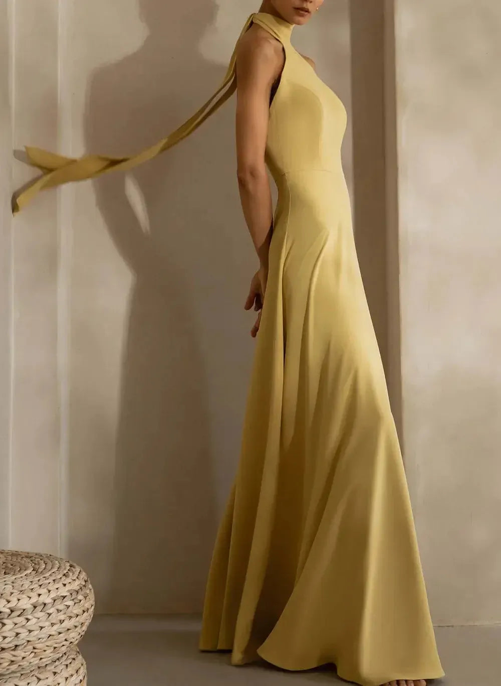 High Neck Halter Prom Dresses Backless Formal Dress