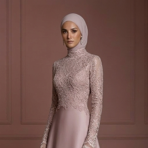 Hijab Wedding Dress With Vintage Inspired Lace Muslim - View 4 | VelvetHem