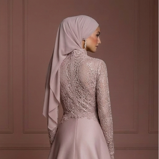 Hijab Wedding Dress With Vintage Inspired Lace Muslim - View 5 | VelvetHem
