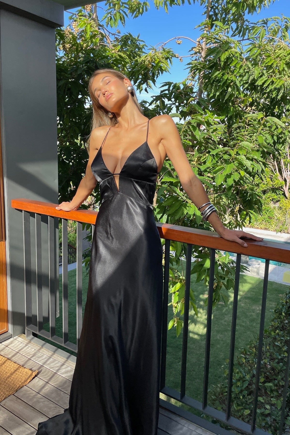 Simple A Line Spaghetti Straps Black Long Prom Dress with Criss Cross Back - VelvetHem