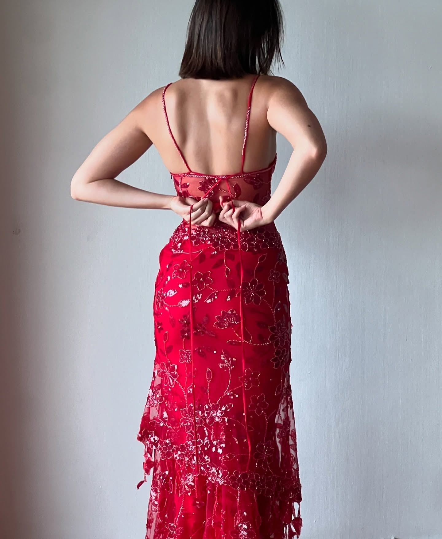 Gorgeous Mermaid Spaghetti Straps Orange Long Prom Dress with Appliques