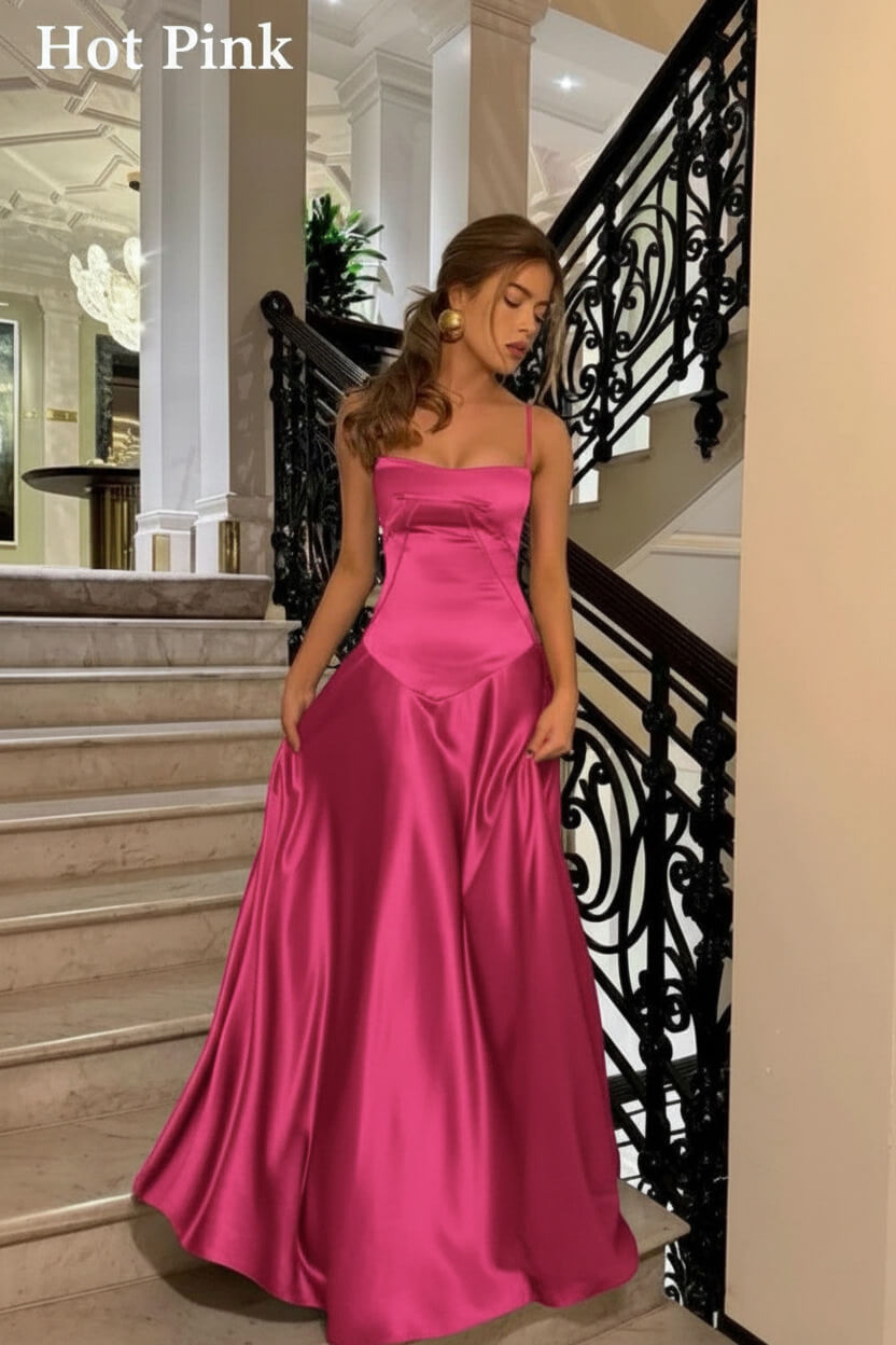 Suzhoufashion Brown Luxe Silk-Look Long Evening Dress With Fitted Bodice Formal Evening Gown