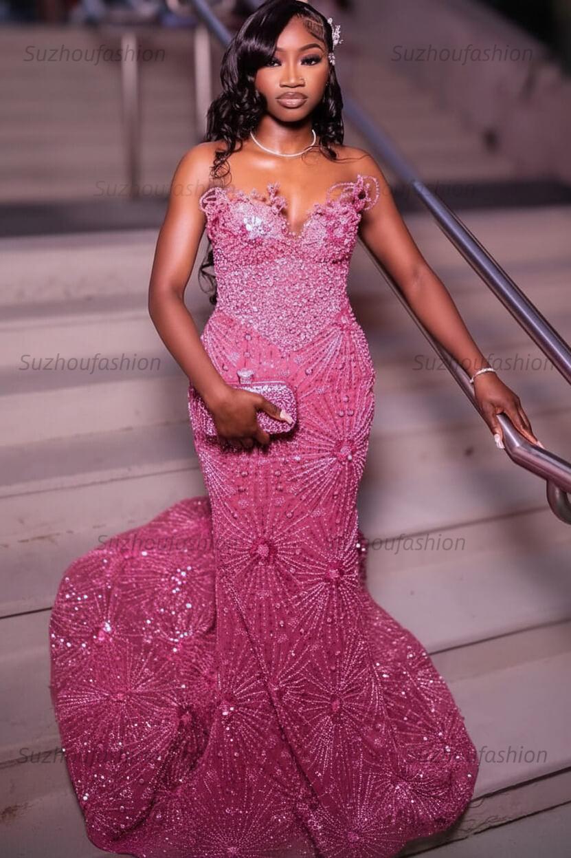 Green Prom Dress Sleeveless Formal Evening Gown with Rhinestones and Beadings