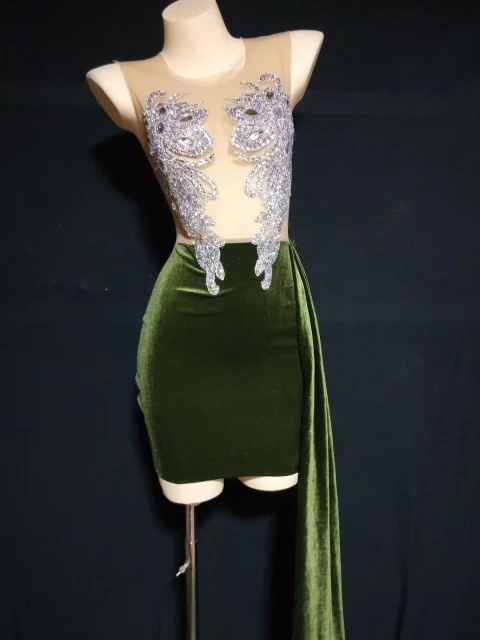 Sparkly Rhinestones Mesh Dress New Arrival Homecoming Dress cc25 - VelvetHem