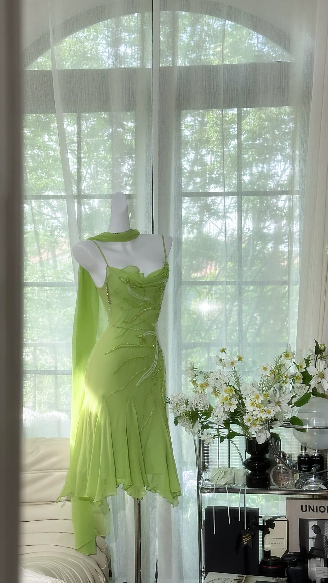 Beautiful Straps Chiffon Sequin Beaded Short Birthday Outfits Green Formal Graduation Homecoming Dress