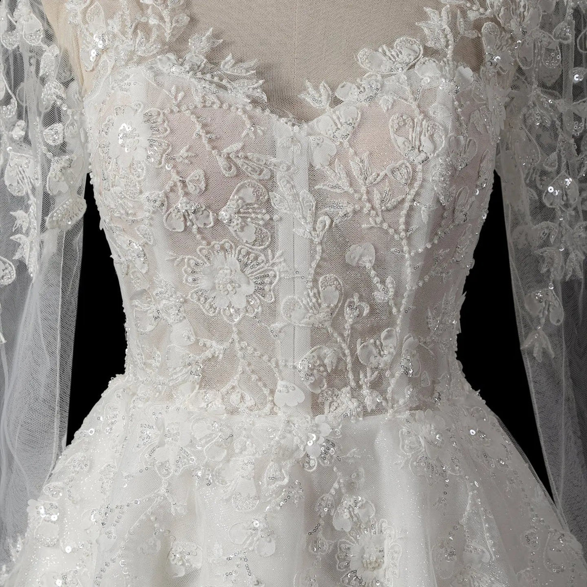 Elegant Off White Long Sleeve Lace Short Wedding Dress ZP050