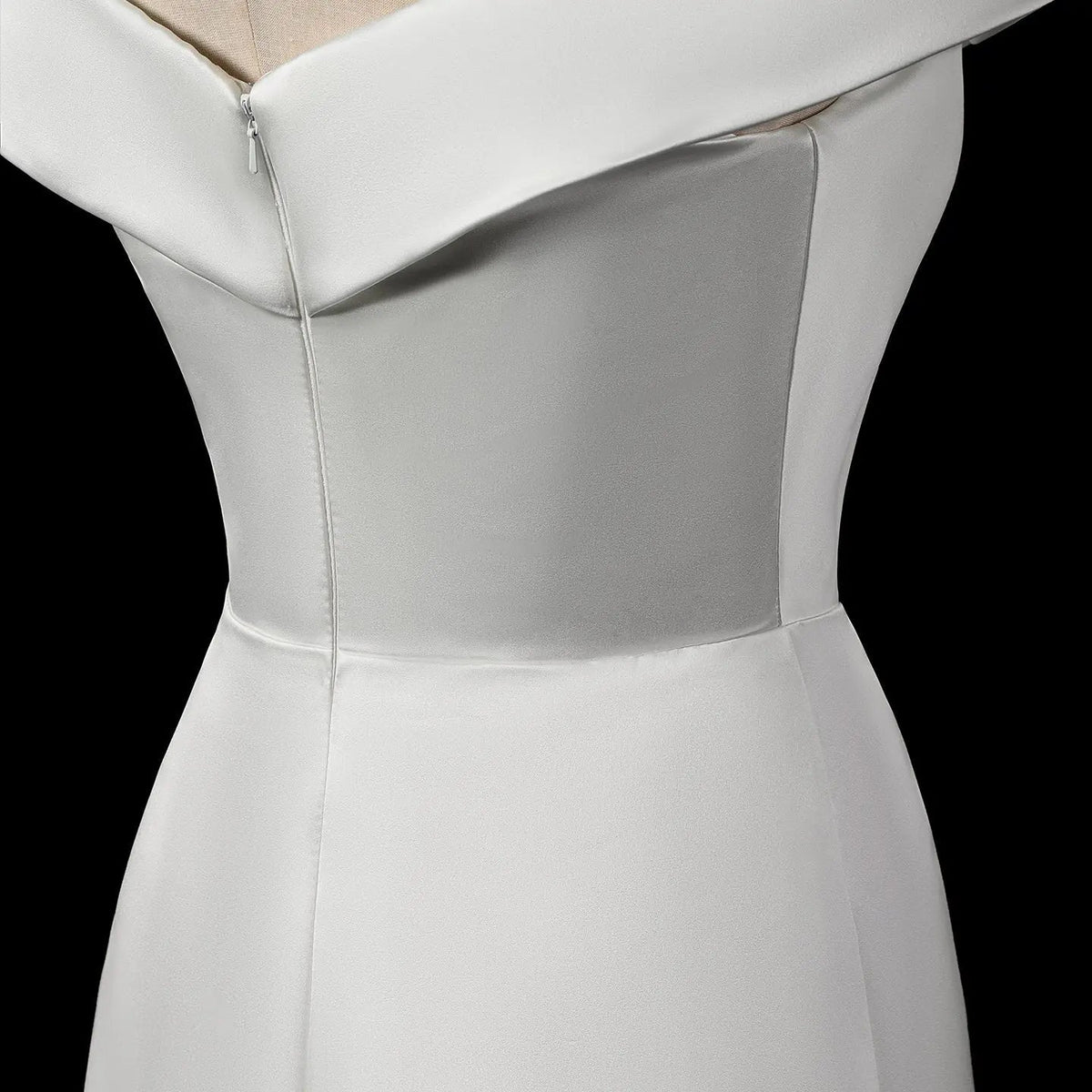 Luxury Lvory Ruched Bodycon Mini Wedding Dress ZP047