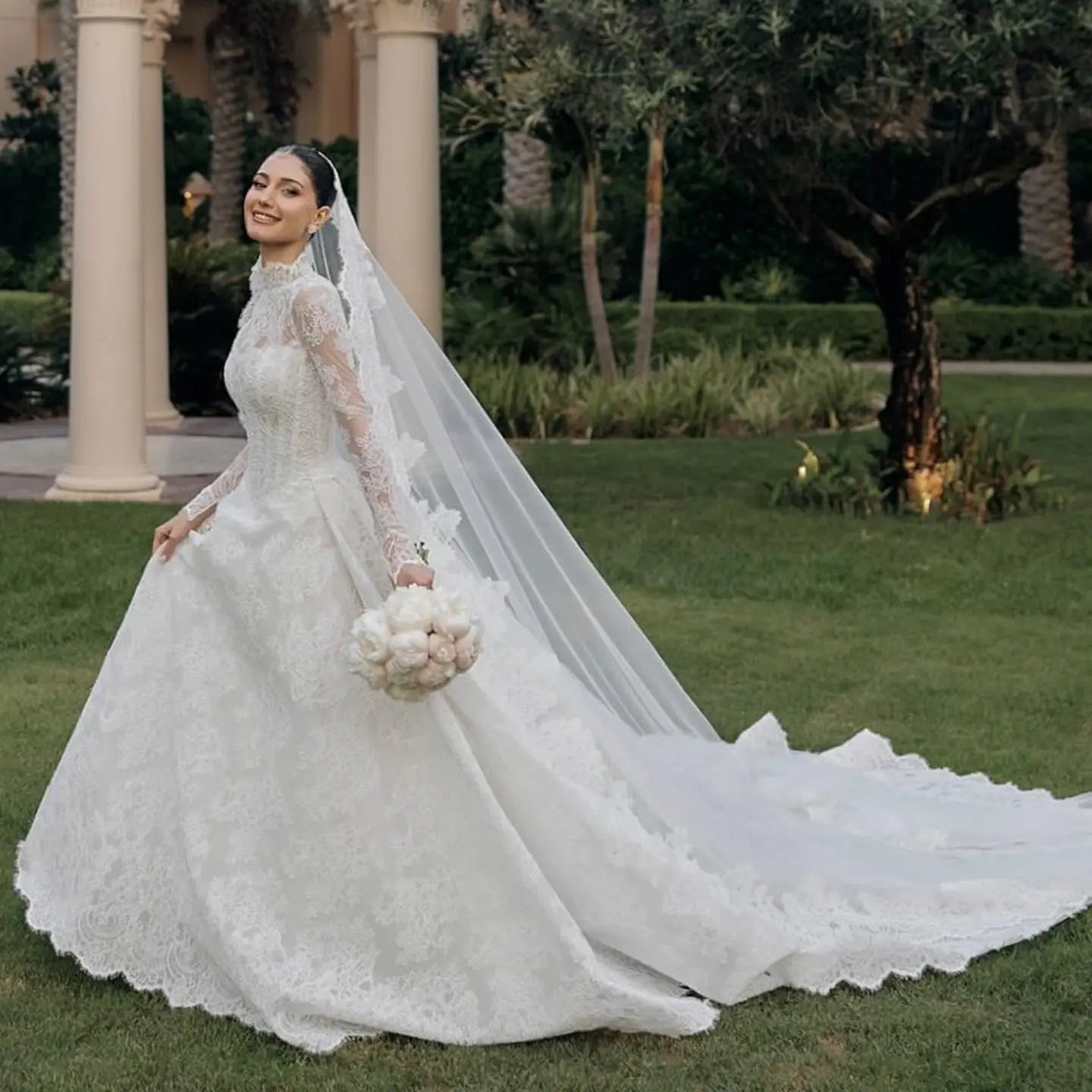 Luxury High Neck Lace Wedding Dress ZP182