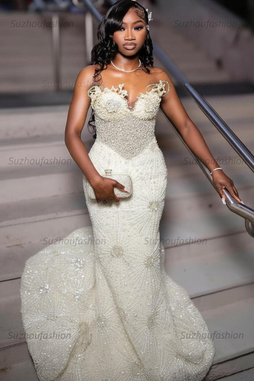 Green Prom Dress Sleeveless Formal Evening Gown with Rhinestones and Beadings