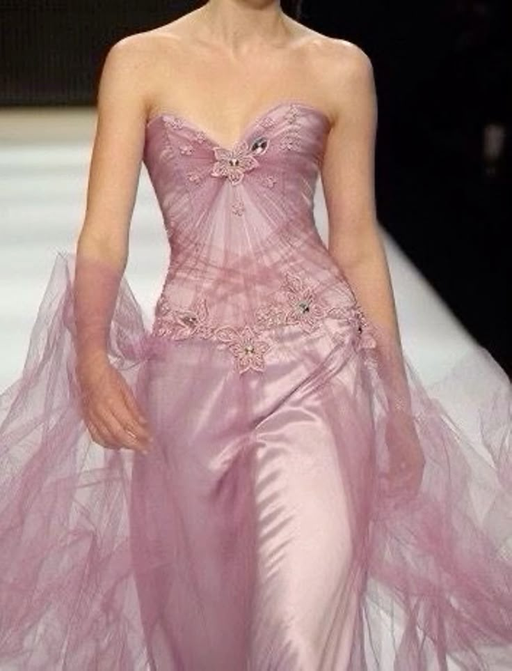 Charming Pink Satin Tulle Appliques Long Prom Dress Party Evening Gown Y8439 - VelvetHem