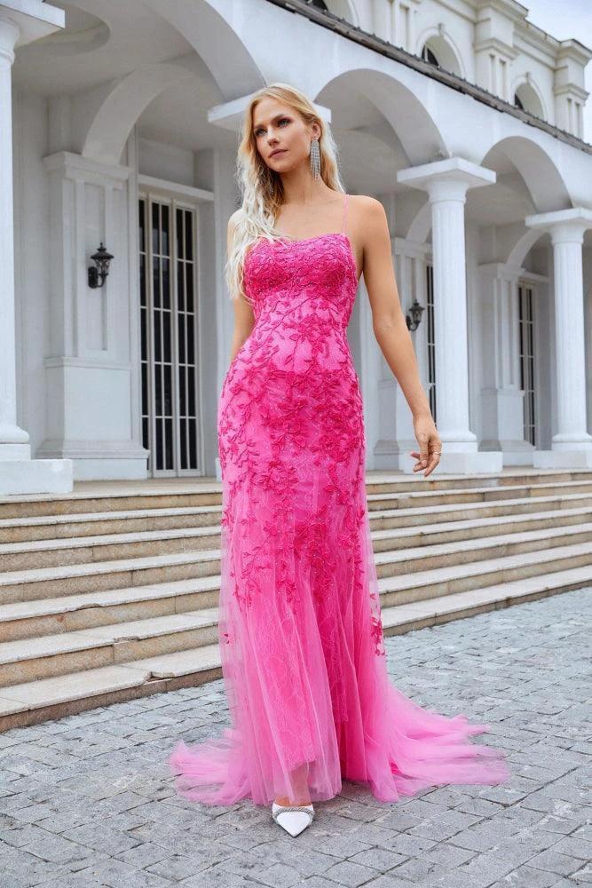 Ladies Spaghetti Strap Sequin V Neck Mermaid Long Bridesmaid Dress Prom Wedding Party Evening Dress 28086 (ZD17016) - VelvetHem