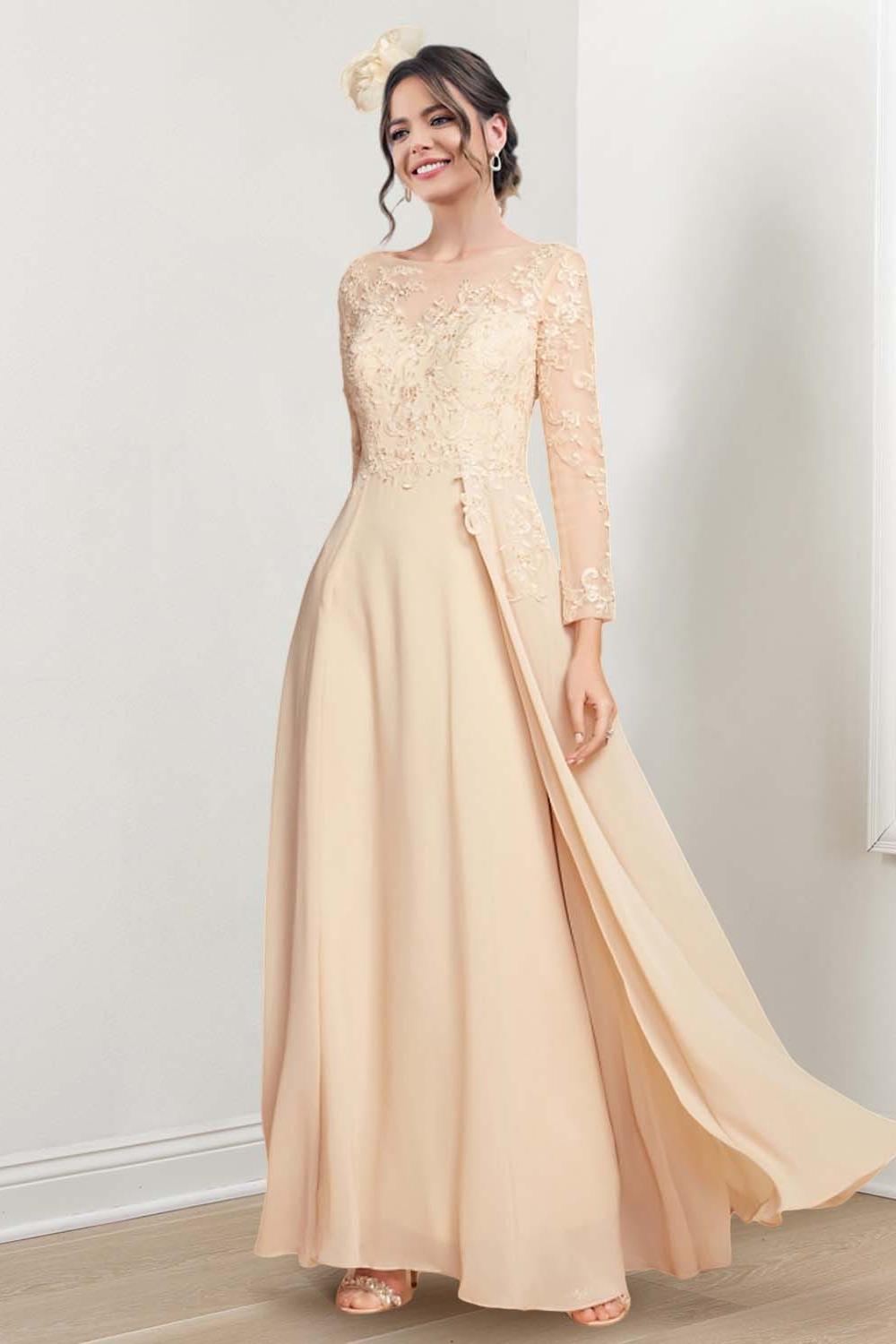 Jewel Neck Mother of the Bride A Line Dress