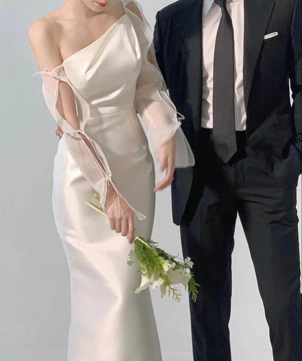 Chic White Mermaid Wedding Dress,White Bridal Dress (ZD13636) - VelvetHem